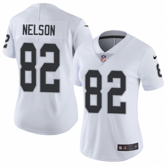 Women's Nike Oakland Raiders 82 Jordy Nelson White Vapor Untouchable Elite Player NFL Jersey
