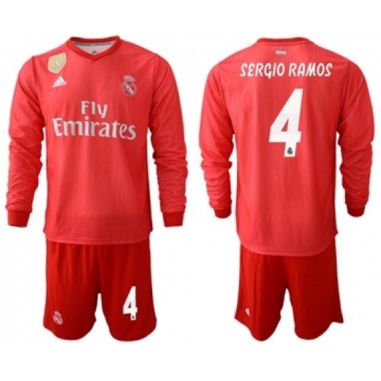 Real Madrid 4 Sergio Ramos Third Long Sleeves Soccer Club Jersey