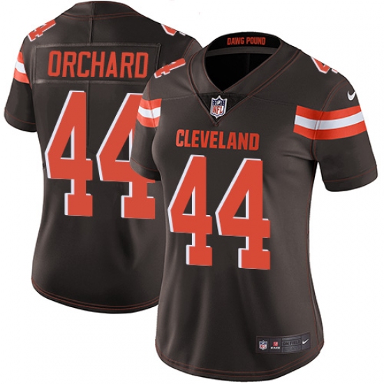 Women's Nike Cleveland Browns 44 Nate Orchard Brown Team Color Vapor Untouchable Limited Player NFL Jersey