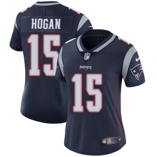 Women's Nike New England Patriots 15 Chris Hogan Navy Blue Team Color Vapor Untouchable Limited Player NFL Jersey