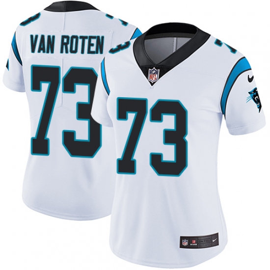 Women's Nike Carolina Panthers 73 Greg Van Roten White Vapor Untouchable Limited Player NFL Jersey