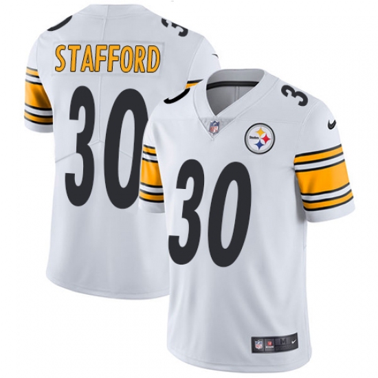 Men's Nike Pittsburgh Steelers 30 Daimion Stafford White Vapor Untouchable Limited Player NFL Jersey