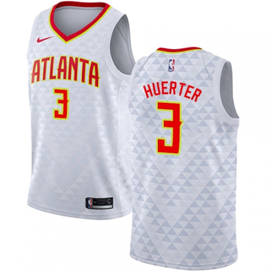 Men's Nike Atlanta Hawks 3 Kevin Huerter Swingman White NBA Jersey - Association Edition