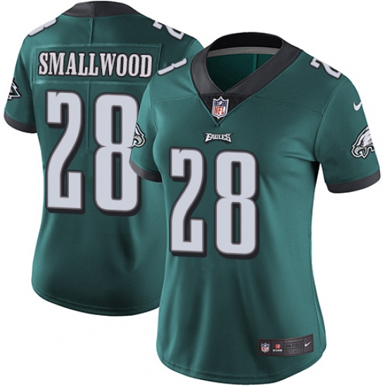 Women's Nike Philadelphia Eagles 28 Wendell Smallwood Midnight Green Team Color Vapor Untouchable Limited Player NFL Jersey