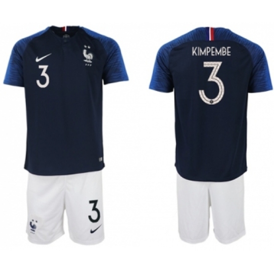 France 3 Kimpembe Home Soccer Country Jersey