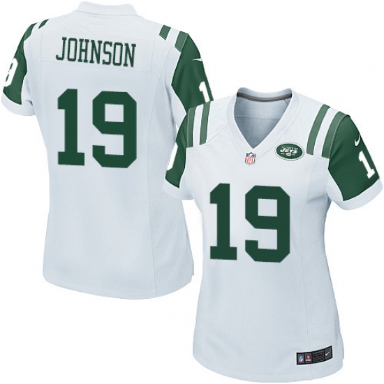 Women's Nike New York Jets 19 Keyshawn Johnson Game White NFL Jersey