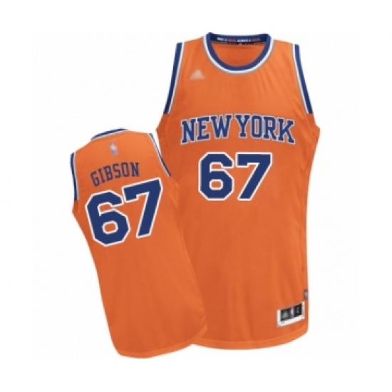 Women's New York Knicks 67 Taj Gibson Authentic Orange Alternate Basketball Jersey