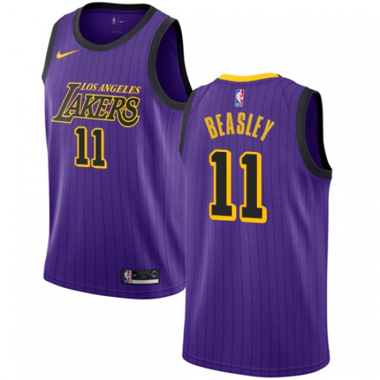 Youth Nike Los Angeles Lakers 11 Michael Beasley Swingman Purple NBA Jersey - City Edition