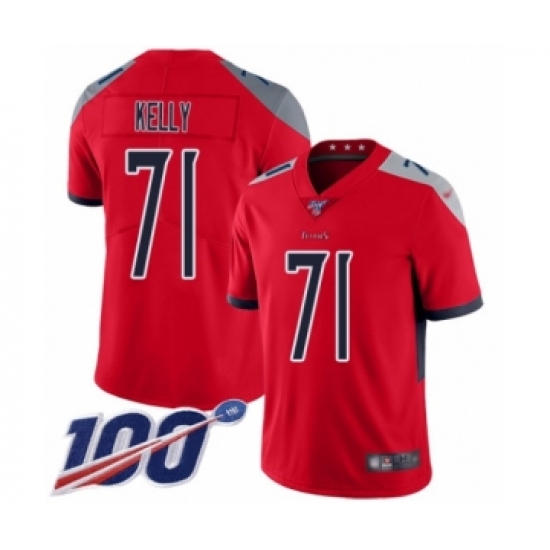 Youth Tennessee Titans 71 Dennis Kelly Limited Red Inverted Legend 100th Season Football Jersey