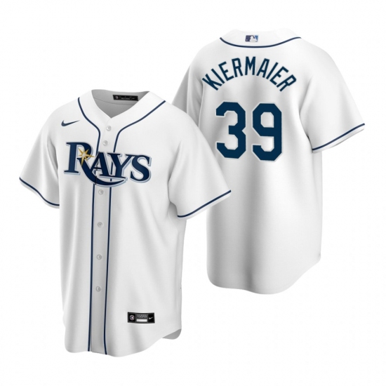 Men's Nike Tampa Bay Rays 39 Kevin Kiermaier White Home Stitched Baseball Jersey