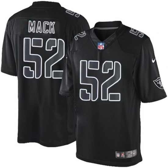 Men's Nike Oakland Raiders 52 Khalil Mack Limited Black Impact NFL Jersey