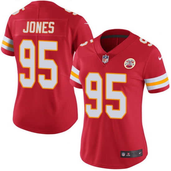 Women's Nike Kansas City Chiefs 95 Chris Jones Red Team Color Vapor Untouchable Limited Player NFL Jersey