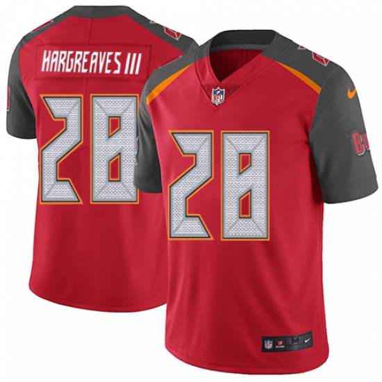 Youth Nike Tampa Bay Buccaneers 28 Vernon Hargreaves III Red Team Color Vapor Untouchable Limited Player NFL Jersey
