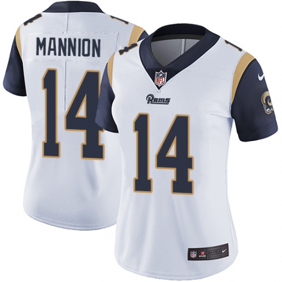 Women's Nike Los Angeles Rams 14 Sean Mannion White Vapor Untouchable Limited Player NFL Jersey