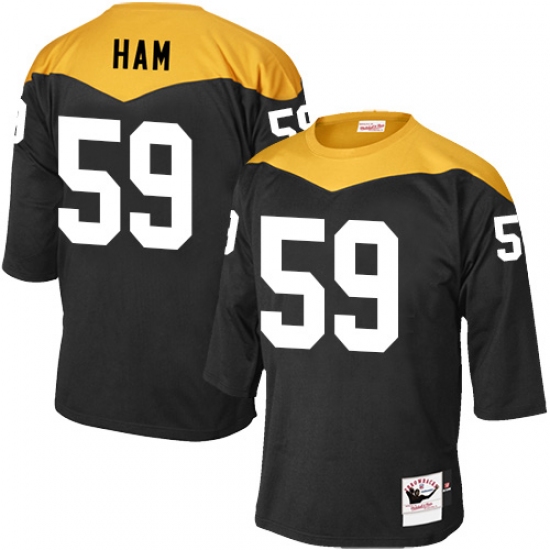 Men's Mitchell and Ness Pittsburgh Steelers 59 Jack Ham Elite Black 1967 Home Throwback NFL Jersey