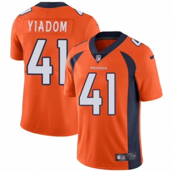 Youth Nike Denver Broncos 41 Isaac Yiadom Orange Team Color Vapor Untouchable Elite Player NFL Jersey
