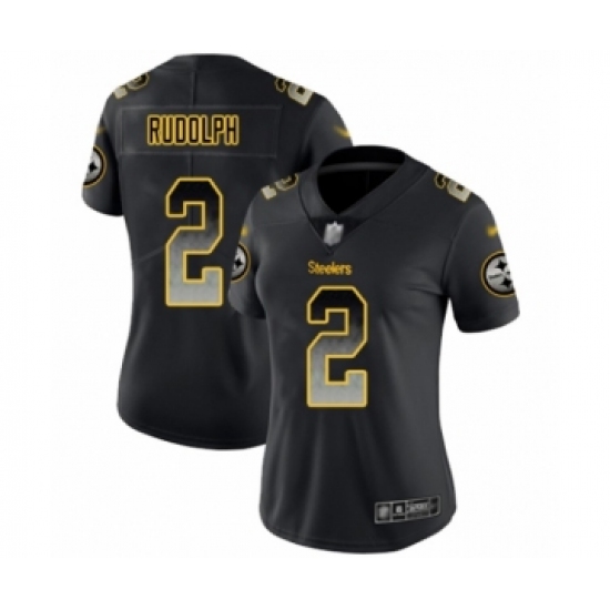 Women's Pittsburgh Steelers 2 Mason Rudolph Limited Black Smoke Fashion Football Jersey