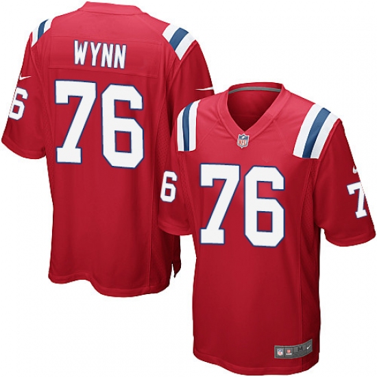 Men's Nike New England Patriots 76 Isaiah Wynn Game Red Alternate NFL Jersey