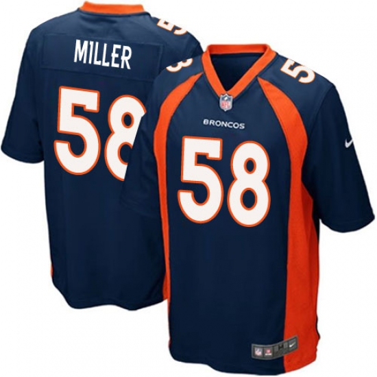 Men's Nike Denver Broncos 58 Von Miller Game Navy Blue Alternate NFL Jersey