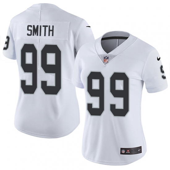Women's Nike Oakland Raiders 99 Aldon Smith Elite White NFL Jersey