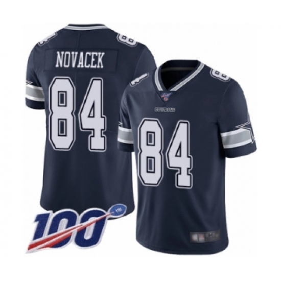 Men's Dallas Cowboys 84 Jay Novacek Navy Blue Team Color Vapor Untouchable Limited Player 100th Season Football Jersey