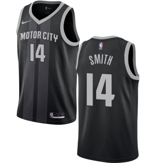 Youth Nike Detroit Pistons 14 Ish Smith Swingman Black NBA Jersey - City Edition