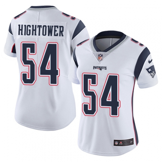 Women's Nike New England Patriots 54 Dont'a Hightower White Vapor Untouchable Limited Player NFL Jersey