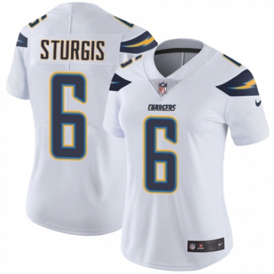 Women's Nike Los Angeles Chargers 6 Caleb Sturgis White Vapor Untouchable Limited Player NFL Jersey