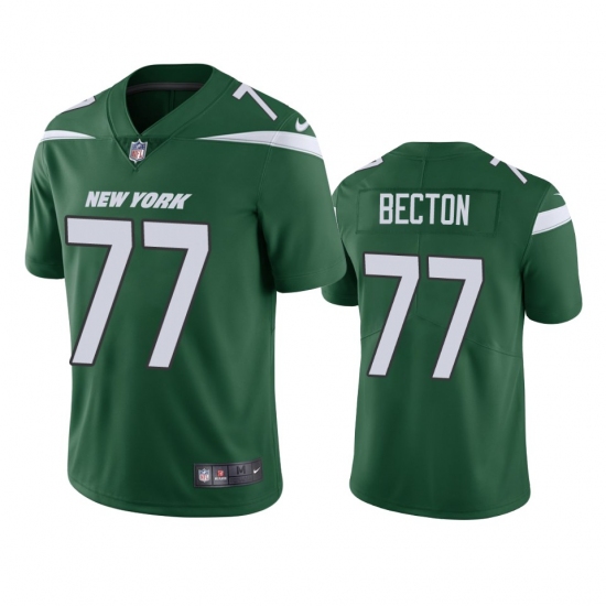 Men's New York Jets 77 Mekhi Becton Green 2020 NFL Draft Vapor Limited Jersey