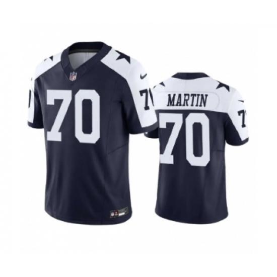 Men's Nike Dallas Cowboys 70 Zack Martin Navy 2023 F.U.S.E. Vapor Limited Stitched Football Jersey