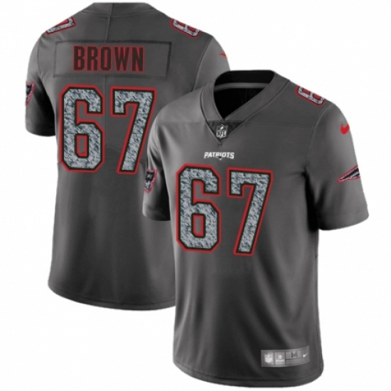 Youth Nike New England Patriots 67 Trent Brown Gray Static Untouchable Limited NFL Jersey
