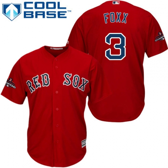 Youth Majestic Boston Red Sox 3 Jimmie Foxx Authentic Red Alternate Home Cool Base 2018 World Series Champions MLB Jersey