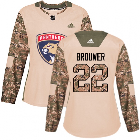 Women's Adidas Florida Panthers 22 Troy Brouwer Authentic Camo Veterans Day Practice NHL Jersey