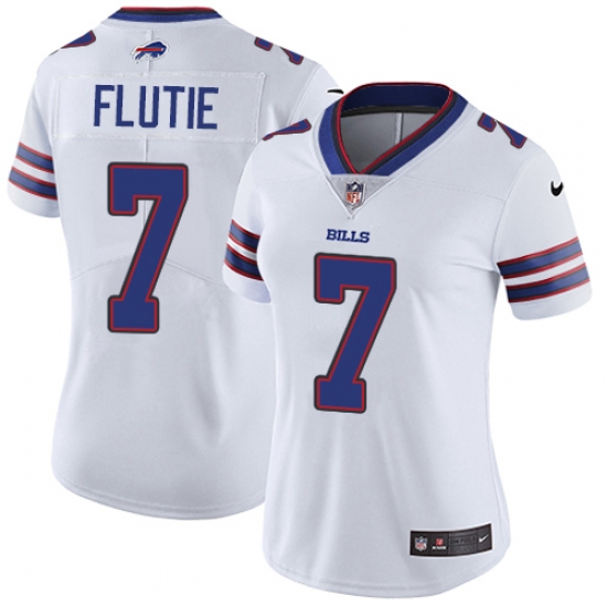 Women's Nike Buffalo Bills 7 Doug Flutie White Vapor Untouchable Limited Player NFL Jersey