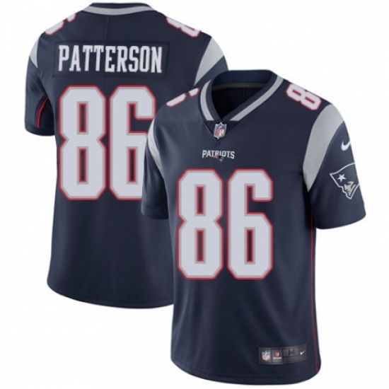 Men's Nike New England Patriots 86 Cordarrelle Patterson Navy Blue Team Color Vapor Untouchable Limited Player NFL Jersey