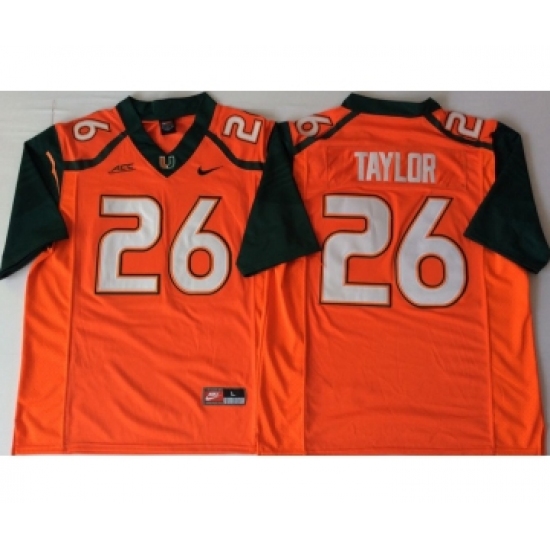 Miami Hurricanes 26 Sean Taylor Orange Nike College Football Jersey