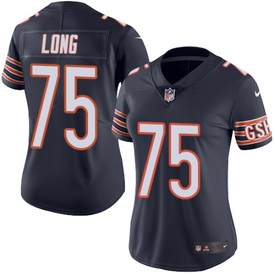 Women's Nike Chicago Bears 75 Kyle Long Navy Blue Team Color Vapor Untouchable Limited Player NFL Jersey