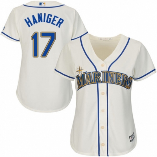 Women's Majestic Seattle Mariners 17 Mitch Haniger Replica Cream Alternate Cool Base MLB Jersey