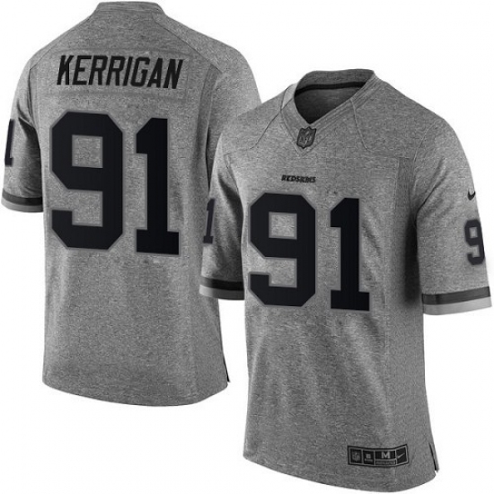 Men's Nike Washington Redskins 91 Ryan Kerrigan Limited Gray Gridiron NFL Jersey