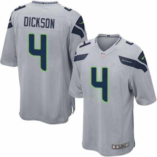 Men's Nike Seattle Seahawks 4 Michael Dickson Game Grey Alternate NFL Jersey