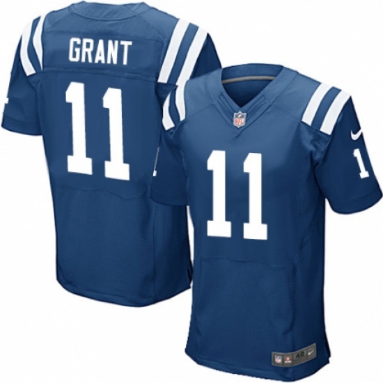 Men's Nike Indianapolis Colts 11 Ryan Grant Elite Royal Blue Team Color NFL Jersey