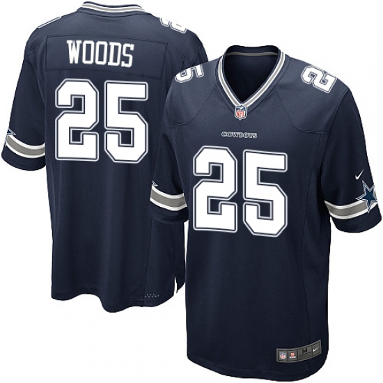 Men's Nike Dallas Cowboys 25 Xavier Woods Game Navy Blue Team Color NFL Jersey