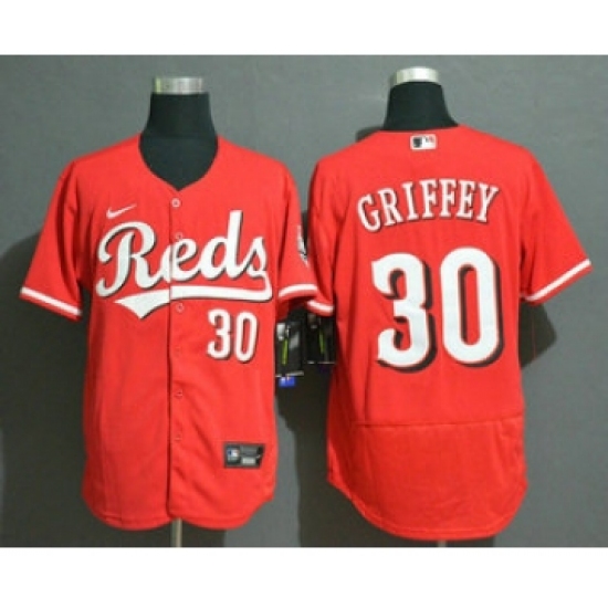Men's Big Size Cincinnati Reds 30 Ken Griffey Jr Red Stitched MLB Flex Base Nike Jersey