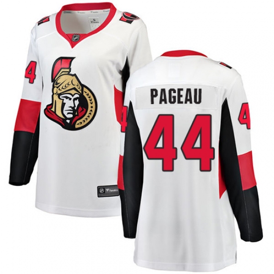 Women's Ottawa Senators 44 Jean-Gabriel Pageau Fanatics Branded White Away Breakaway NHL Jersey
