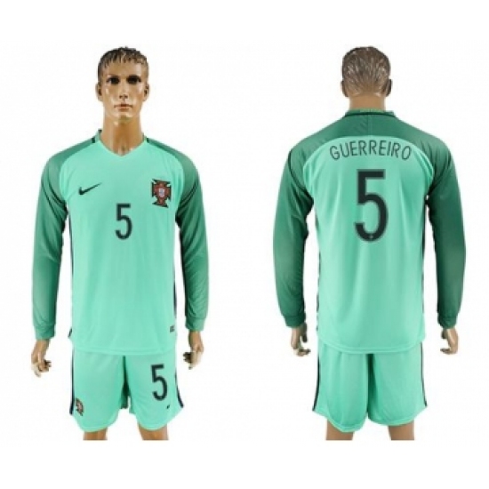 Portugal 5 Guerreiro Away Long Sleeves Soccer Country Jersey
