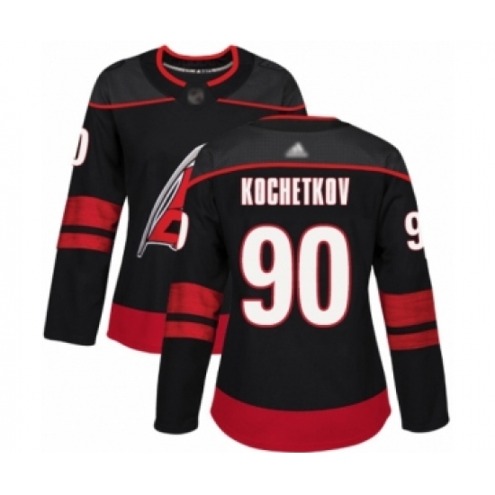 Women's Carolina Hurricanes 90 Pyotr Kochetkov Authentic Black Alternate Hockey Jersey