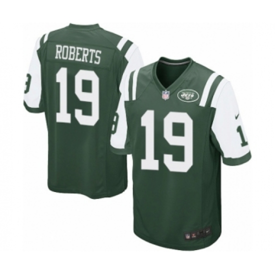 Men's Nike New York Jets 19 Andre Roberts Game Green Team Color NFL Jersey