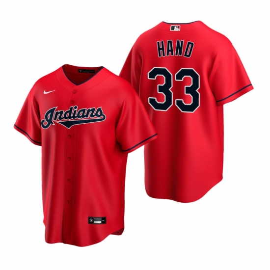 Men's Nike Cleveland Indians 33 Brad Hand Red Alternate Stitched Baseball Jersey