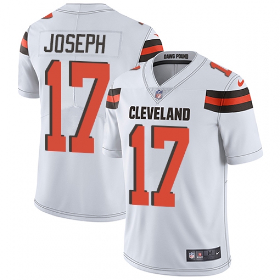 Men's Nike Cleveland Browns 17 Greg Joseph White Vapor Untouchable Limited Player NFL Jersey