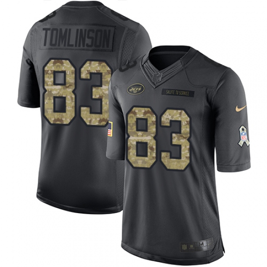 Youth Nike New York Jets 83 Eric Tomlinson Limited Black 2016 Salute to Service NFL Jersey